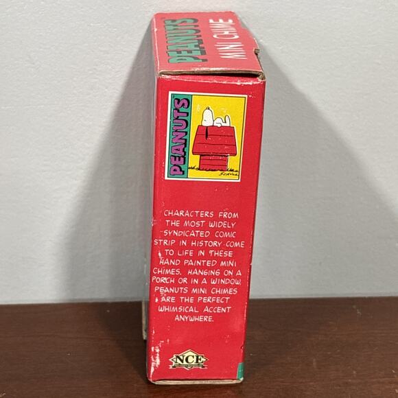 Vintage Peanuts Snoopy Woodstock Christmas Santa Mini Wind Chime In Box NCE 1996 - Picture 9 of 12